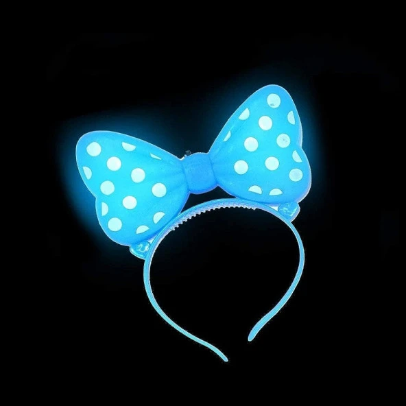 IŞIKLI MAVİ MİCKEY MOUSE TAÇ BLUE HEADBAND LED LİGHT MİCKEY MOUSE IŞIKLI TAÇ MAVİ  RENK PARTİ TAÇLARI ürün görseli 1
