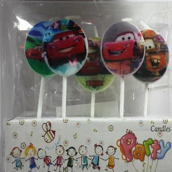 5 PCS CARS BIRTHDAY CANDLE ARABALAR PASTA MUMU 5 ADET CARS DOĞUM GÜNÜ MUMU ARABALI PASTA MUMU ürün görseli 1
