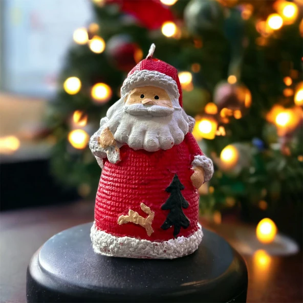SANTA CLAUS CANDLE VIP KALİTE YILBAŞI MUMU NOEL BABA MUMU GERÇEK MUM NOEL BABALI MUM YILBAŞI SÜSLERİ ürün görseli 1
