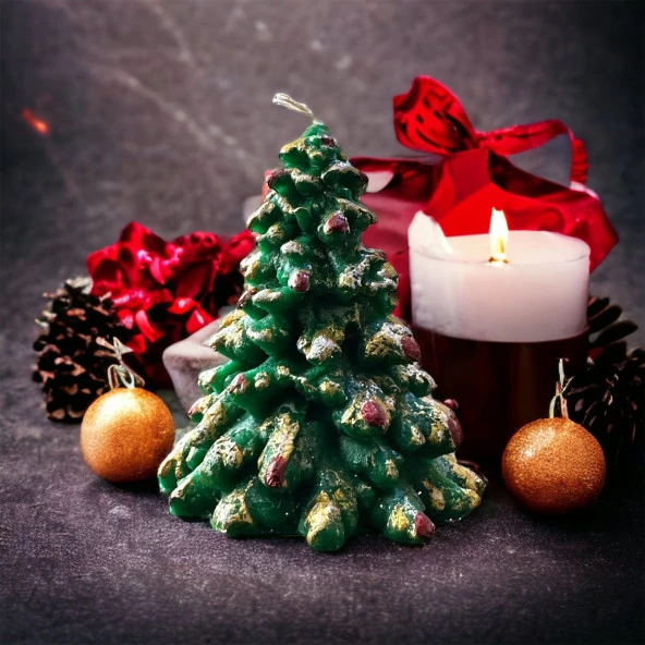 PINE TREE CANDLE VIP KALİTE YILBAŞI MUMU ÇAM AĞAÇLI MUM GERÇEK MUM ÇAM AĞACI MUM YILBAŞI SÜSLERİ ürün görseli 1