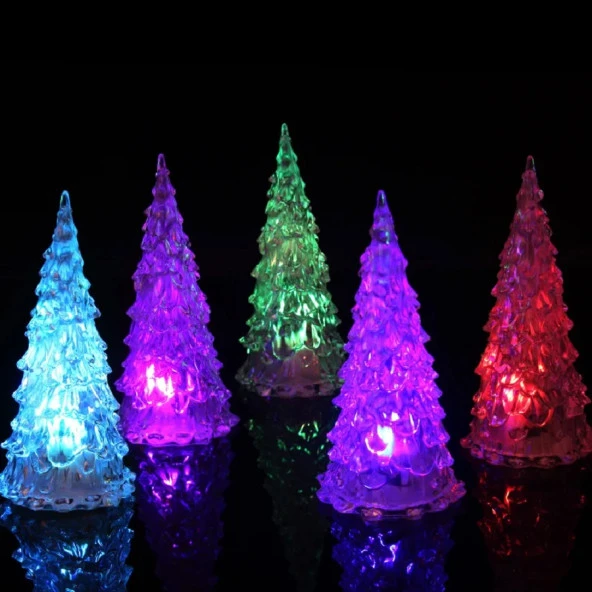 RENKLİ LED IŞIKLI ÇAM AĞACI 17 CM IŞIKLI ÇAM AĞACI IŞIKLI YILBAŞI AĞACI VIP RGB PINE TREE LED LIGHT ürün görseli 1
