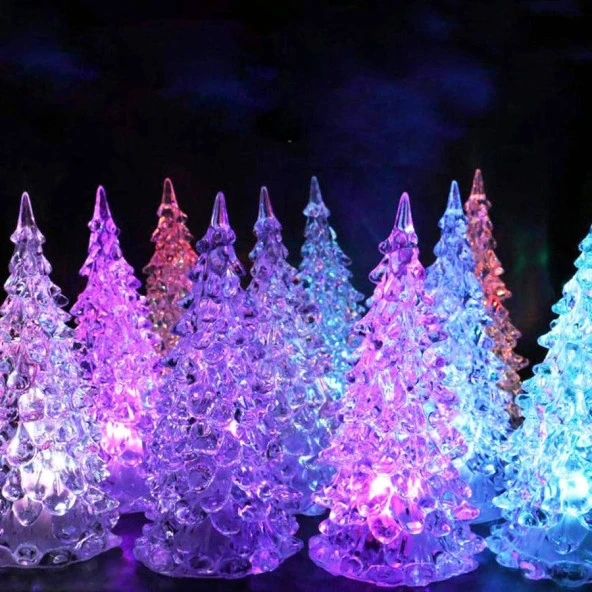 IŞIKLI YILBAŞI AĞACI VIP RENKLİ LED IŞIKLI ÇAM AĞACI 13 CM IŞIKLI ÇAM AĞACI RGB PINE TREE LED LIGHT ürün görseli 1