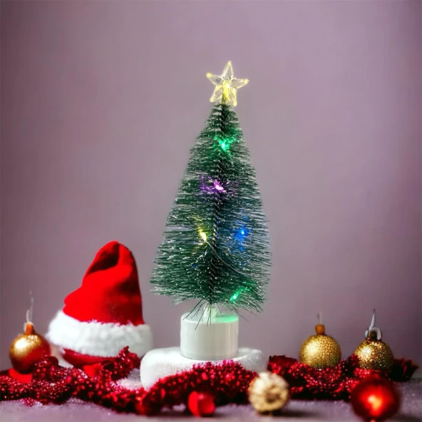VIP KALİTE RENKLİ LED IŞIKLI MİNİ ÇAM AĞACI İĞNE DALLI ÇAM AĞACI NOEL AĞACI YILBAŞI AĞACI IŞIKLI ürün görseli 1