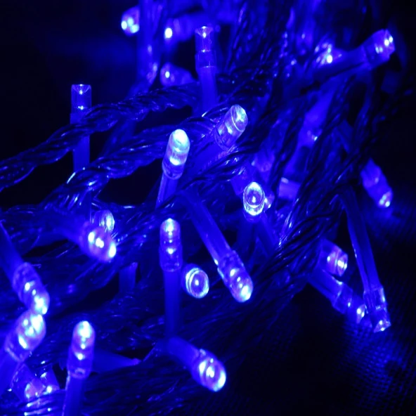 PROFESYONEL IP44 DIŞ MEKAN IŞIĞI 10 METRE MAVİ LED IŞIK SU GEÇİRMEZ SABİT YANAR 100 LEDLİ EKLEMELİ ürün görseli 1