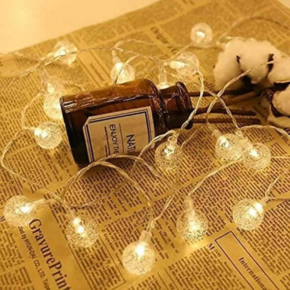 CRYSTAL WARM LED LİGHT BALL GÜN IŞIĞI KRİSTAL TOP LED IŞIK YILBAŞI AĞACI IŞIĞI SARI NOEL IŞIĞI 220 V ürün görseli 1