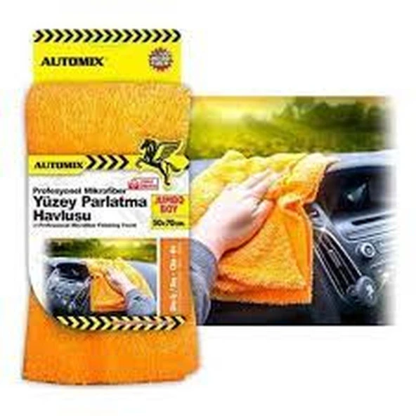 Automix Oto Ev Pürüzsüz Mikrofiber Yüzey Parlatma Bezi 50X50 ürün görseli 1