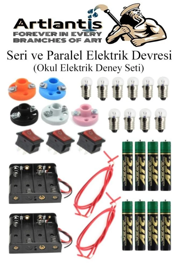 Seri ve Paralel Elektrik Devresi 1 Paket Basit Elektrik Devresi Deney Seti Eğitici İş Eğitimi Seti ürün görseli 1