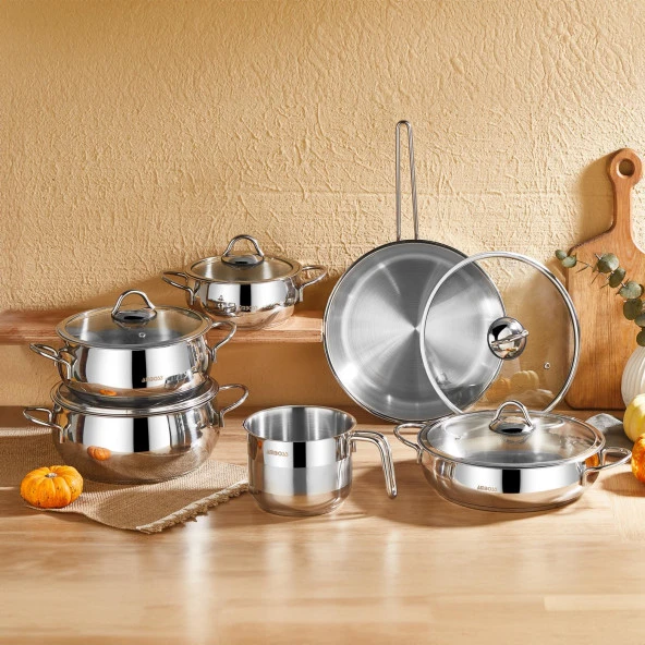 Amboss Chef 11 Parça Paslanmaz Çelik Tencere Seti ürün görseli 1