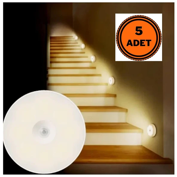 5 Adet Çok Amaçlı Hareket Sensörlü Şarjlı Dolap içi Led Aydınlatma ürün görseli 1