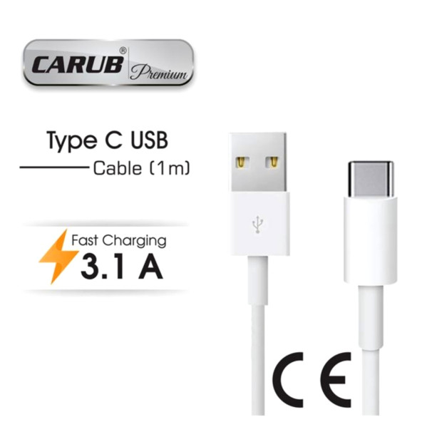CARUB Telefon-Tablet Şarj Kablosu Usb TYPE C 1mt ürün görseli 1