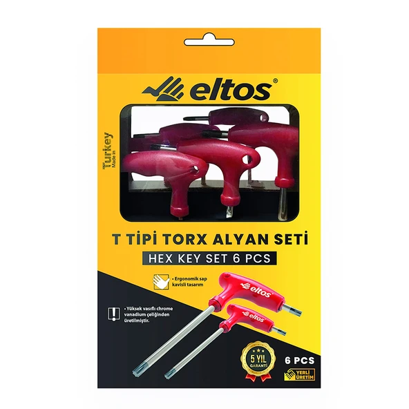 Eltos T Saplı Torx Alyan Anahtar Seti 6 lı ürün görseli 1