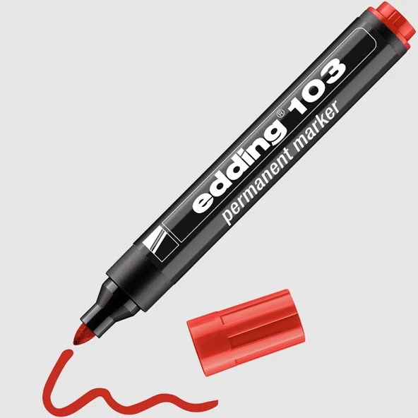 Edding 103 Parmanent Marker Koli Kalemi Kırmızı ürün görseli 1