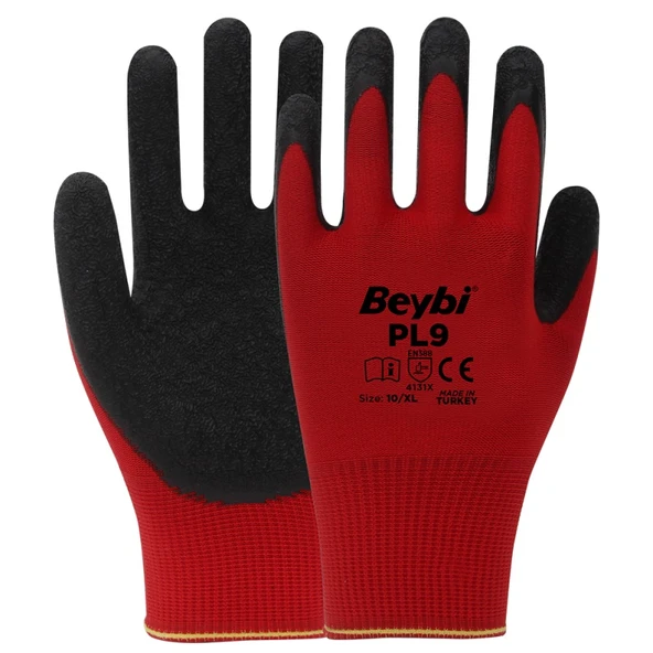 Beybi PL9 Polyester Örme Lateks Eldiven 10 No ürün görseli 1