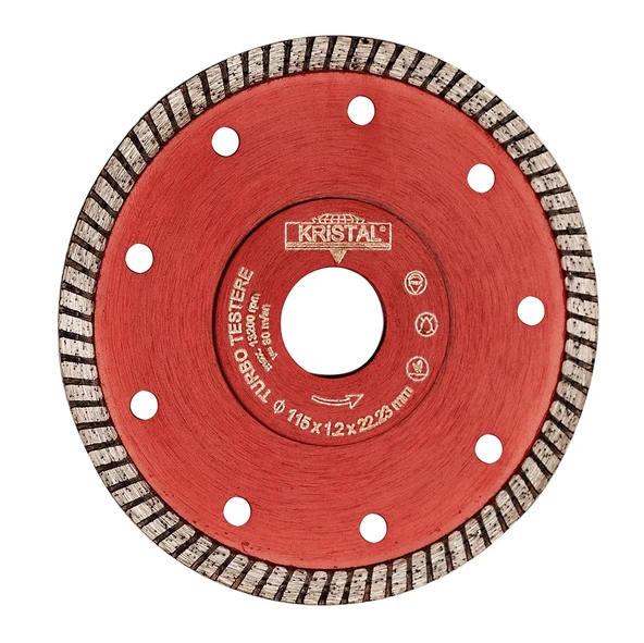Kristal Turbo Elmas Hassas İnce Seramik Fayans Kesici Disk 115mm ürün görseli 1