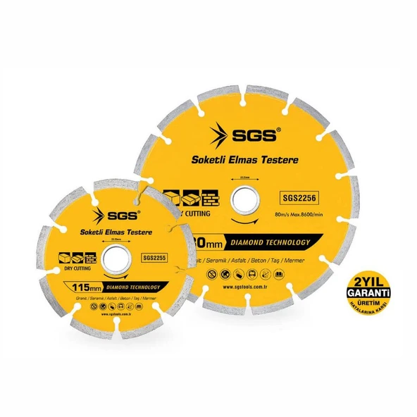 SGS Soketli-Segmentli Elmas Mermer Granit Kesici Disk 115mm ürün görseli 1