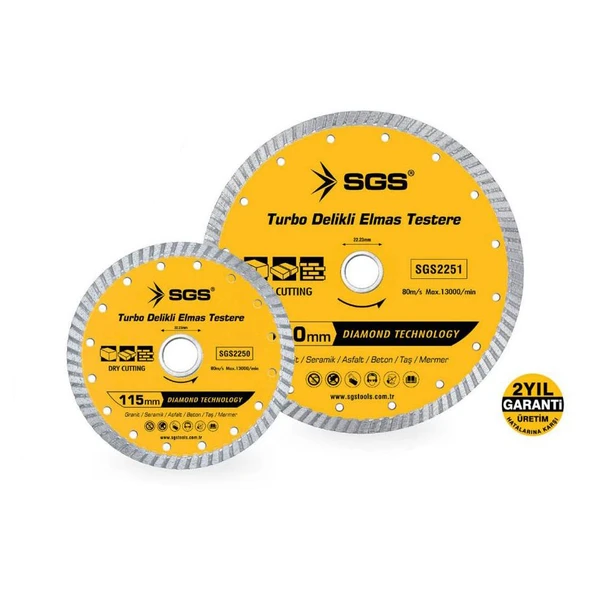 SGS Turbo Delikli Elmas Testere 115mm ürün görseli 1