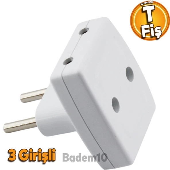 3lü T Fiş Priz Golyat Çoklu Grup Priz Çoğaltıcı Üçlü Golyat Elektrik Prizi ürün görseli 1