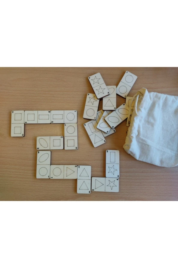 Sekil Ve Sayılar Ahşap Domino 21 Parça ürün görseli 1