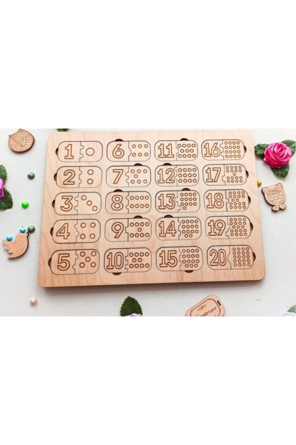 Ahşap Doğal Sayılar Puzzle Ve Eşleştirme ürün görseli 1