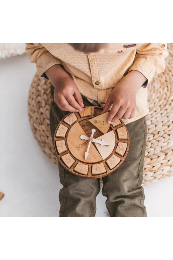 Saatleri Ve Dakikaları Öğreniyorum Yapboz Montessori Eğitici Oyunu ürün görseli 1