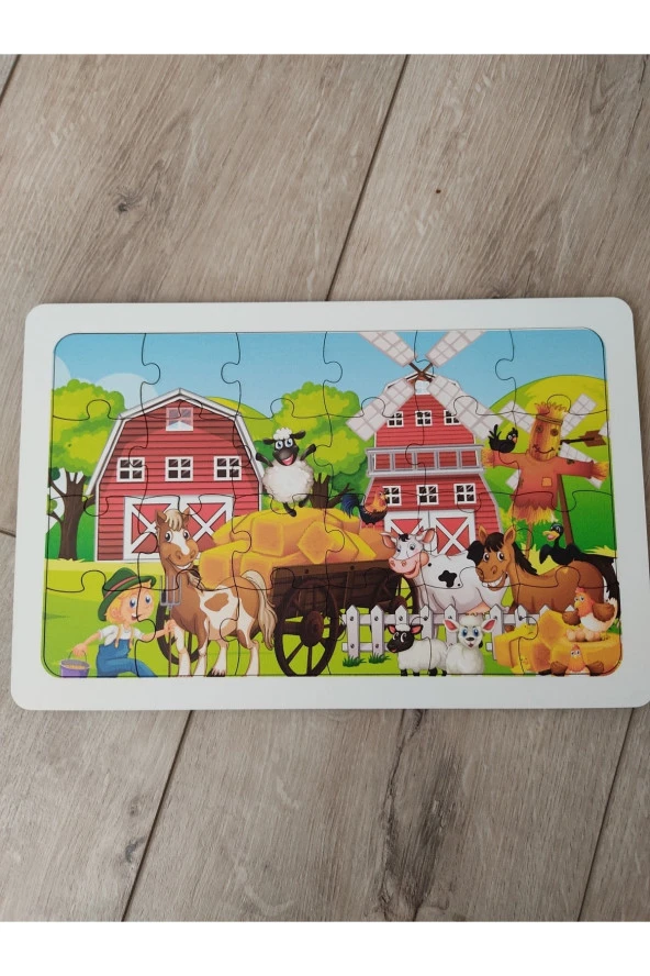 At Çiftliği Ve Hayvanlar Puzzle Ahşap Renkli Puzzle 24 Parça ürün görseli 1