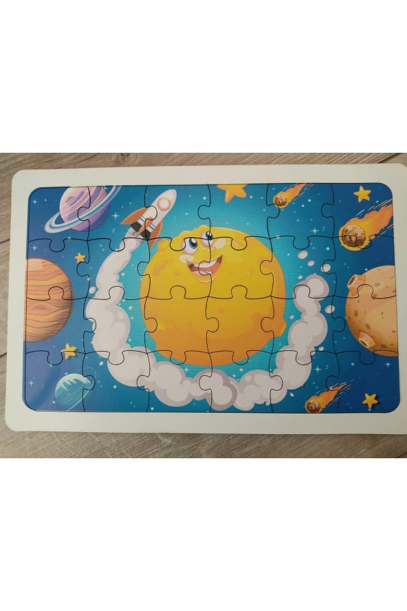 Göktaşı Puzzle Ahşap Renkli Puzzle 24 Parça ürün görseli 1