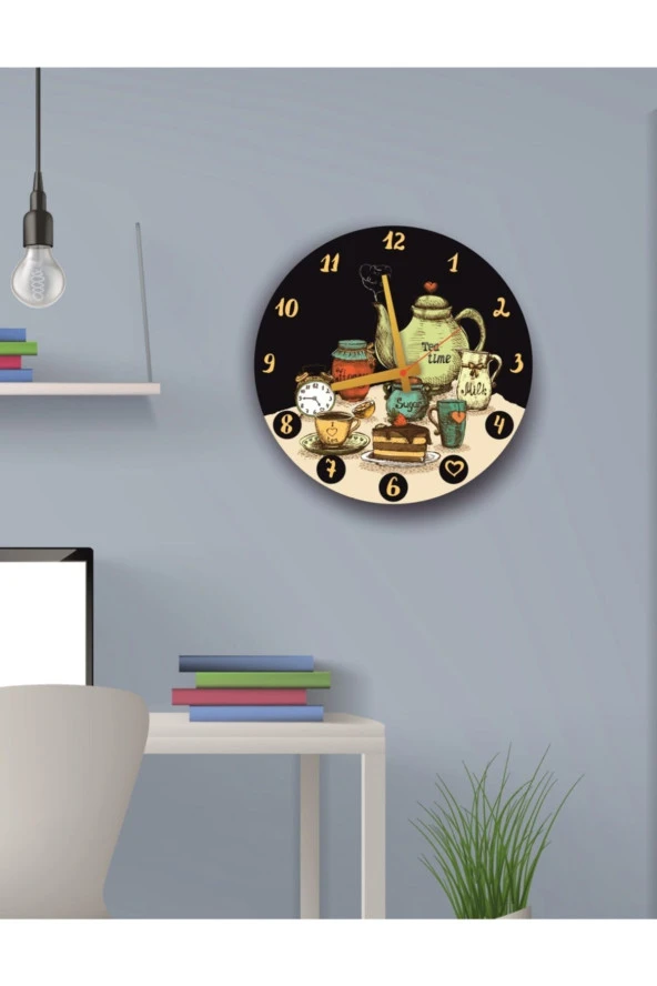 Dekoratif Mutfak Saati Fincan Takımı 30 Cm Çap ürün görseli 1