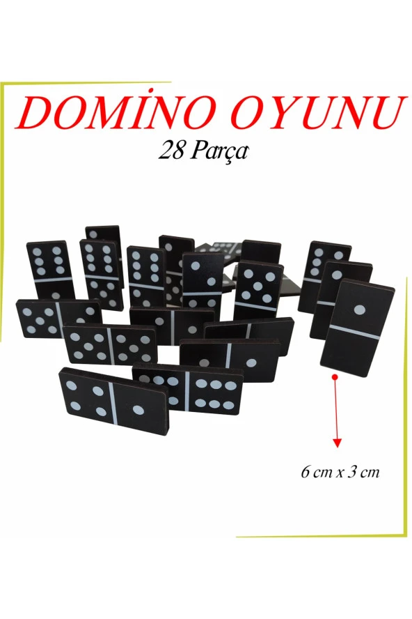 Ahşap Klasik Domino Oyunu 28 Parça - Resim 2