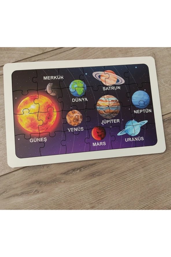 Güneş Sistemi 24 Parça Renkli Ahşap Puzzle ürün görseli 1