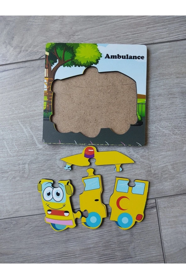 Mini 4 Parça Ambulans Puzzle 13 Cm - Resim 3