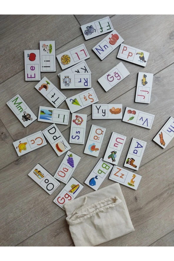 Renkli Resimli Alfabe Domino Puzzle ürün görseli 1