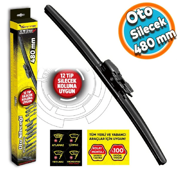 Multifit Araba Araç Otomobil Oto Ön Cam Arka Cam Silecek Muz Sileceği 480 mm 39686 ürün görseli 1