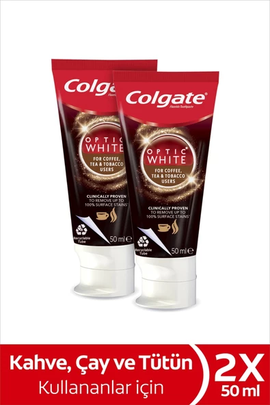 Colgate Optic White Çay-kahve-sigara 50ml Paket 2li ürün görseli 1