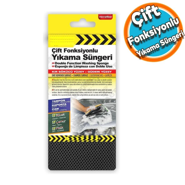 Çift Fonksiyonlu Zorlu İnatçı Kir Kalıntı Çamur Güder Kaborta Cam Mikrofiber Yıkama Süngeri ürün görseli 1