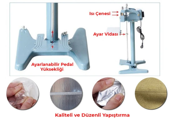Lavion Pfs-800 Pedallı Ayak Basmalı 80 Cm Poşet Ağzı Kapama Yapıştırma Makinesi ürün görseli 1