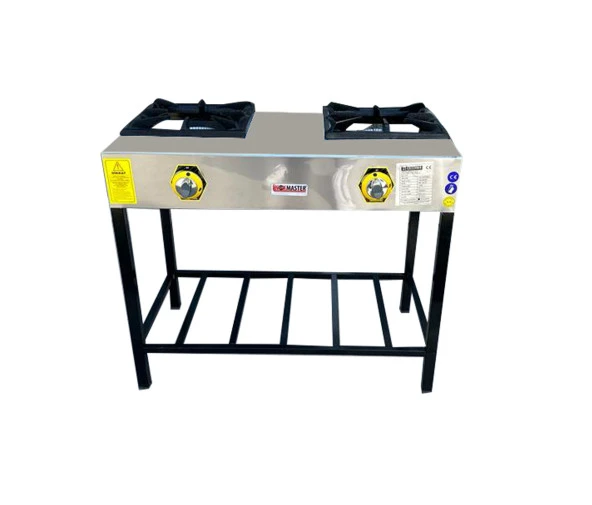 İnoxmaster 2li Lokanta Ocağı Yüksek Ayak Ce Belgeli Doğalgazlı