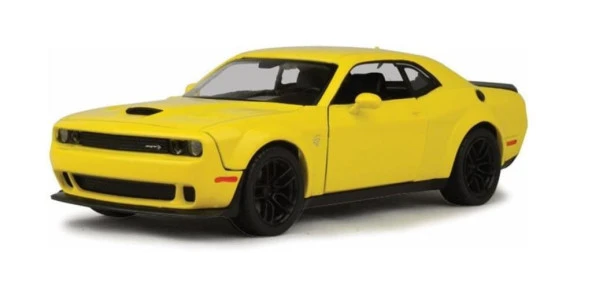 MotorMax 2018 Dodge Challenger SRT Hellcat Widebody 1/24 Sarı Model Araba ürün görseli 1