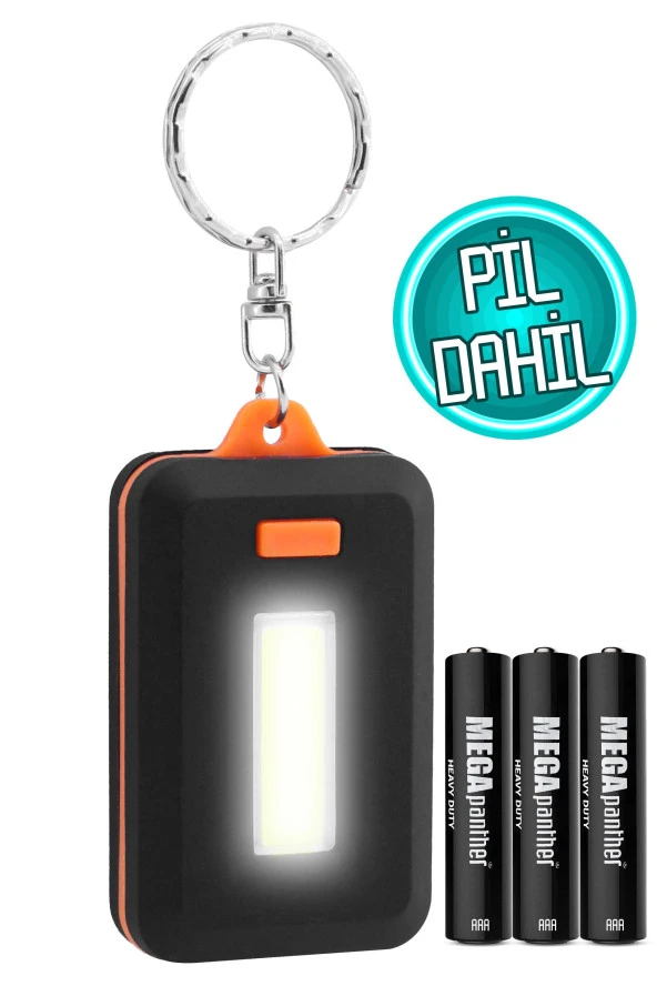 3 Modlu Anahtarlığa Takılan El Feneri Pil Dahil Mini COB Led Küçük Lamba Işık Acil Durum Lambası ürün görseli 1