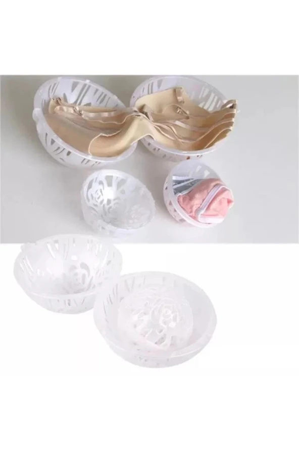 Plastik Kilitli Sütyen Şal Yıkama Topu Filesi 17cm ürün görseli 1