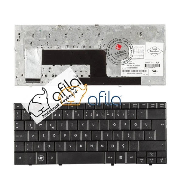 Hp Compaq Mini 110 Serisi 110-1000, 110-1110ET 110-1110ST, 110c-1010ET 110c-1020ST Klavye (Siyah TR), 533551-141 ürün görseli 1