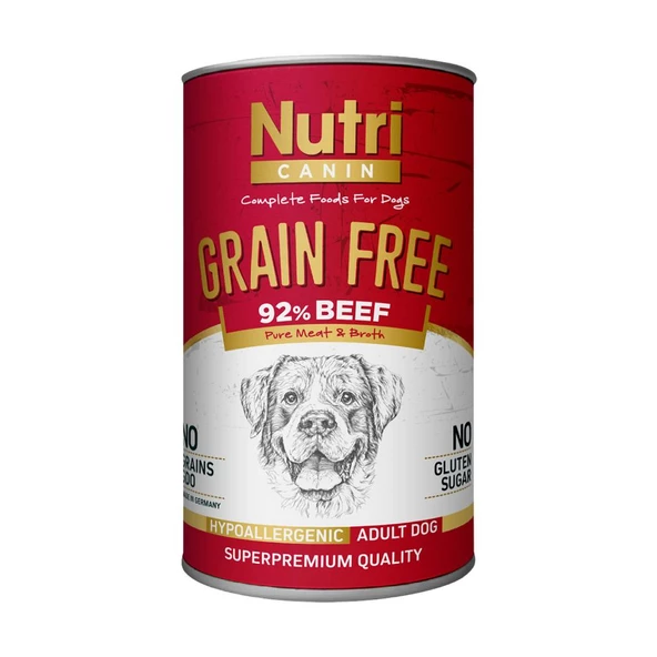 Adult %92 Sığır Etli Tahılsız  400Gr Yetişkin Köpek Yaş Maması 6 Adet ürün görseli 1