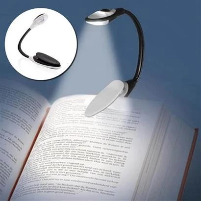 Kitap Okuma Lambası Kıskaçlı Işık Pilli Aydınlatma Kitap Okuma Işığı ürün görseli 1