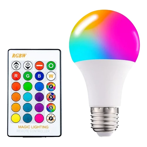 Led 15 Farklı Renk Seçenekli Uzaktan Kumandalı  9w Beyaz  Led Ampul ürün görseli 1
