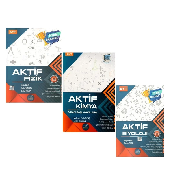 Aktif Öğrenme AYT Fizik Kimya ve Biyoloji 0 dan Başlayanlara Seti 3 Kitap ürün görseli 1