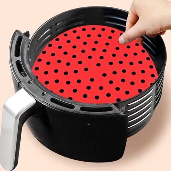 Renkli Isıya Dayanıklı Yıkanılabilir Silikon Fırın Ve Airfryer Yuvarlak Pişirme Matı 20 Cm ürün görseli 1