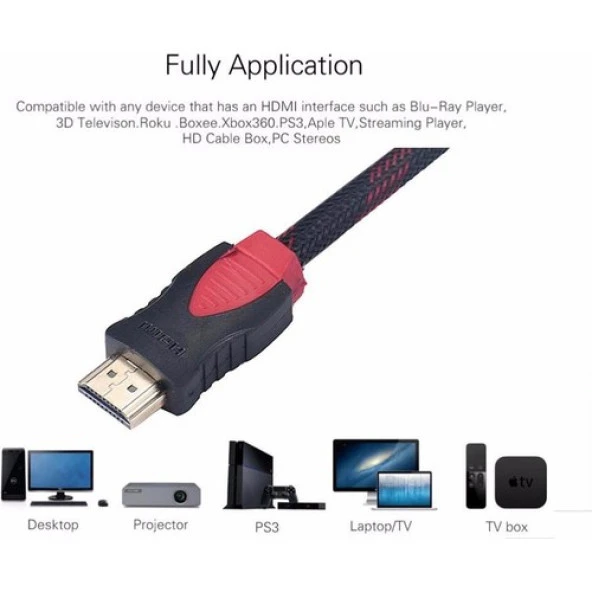 Ancheyn HDMI Kablosu Altın Uçlu 1.4b 3D 10 Metre TV Bağlama 4241 ürün görseli 1