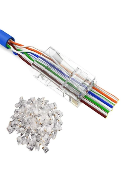 Ancheyn Yeni Nesil Delikli Cat6/Cat5 RJ45 Jack Konnektör UTP 100 Adet 4381 ürün görseli 1