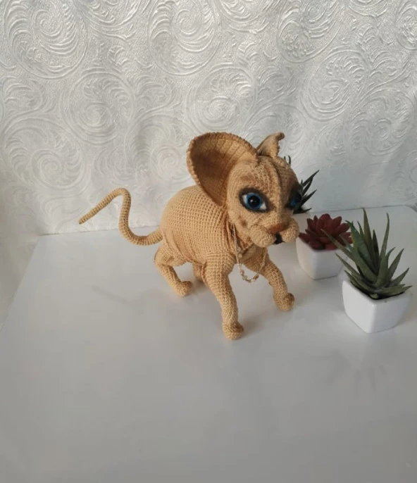 Sfenks Kedi Amigurumi Organik Oyuncak ürün görseli 1