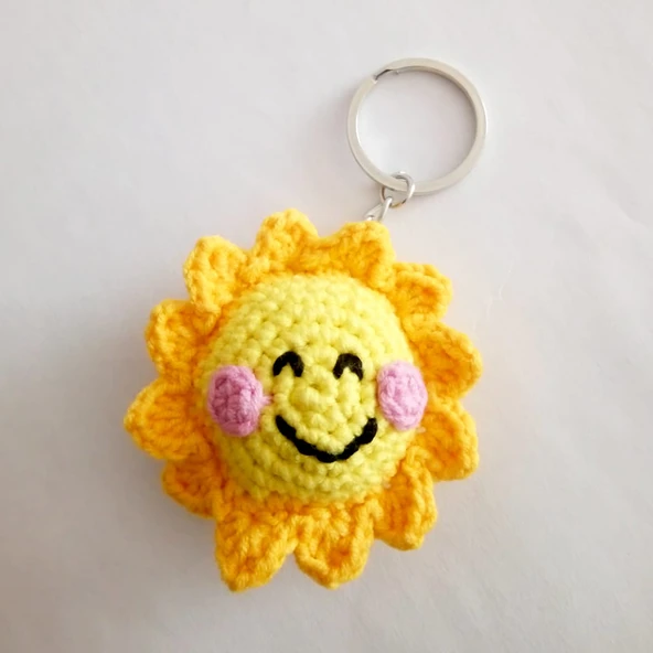 Maskot Güneş Amigurumi Organik Anahtarlık Oyuncak ürün görseli 1