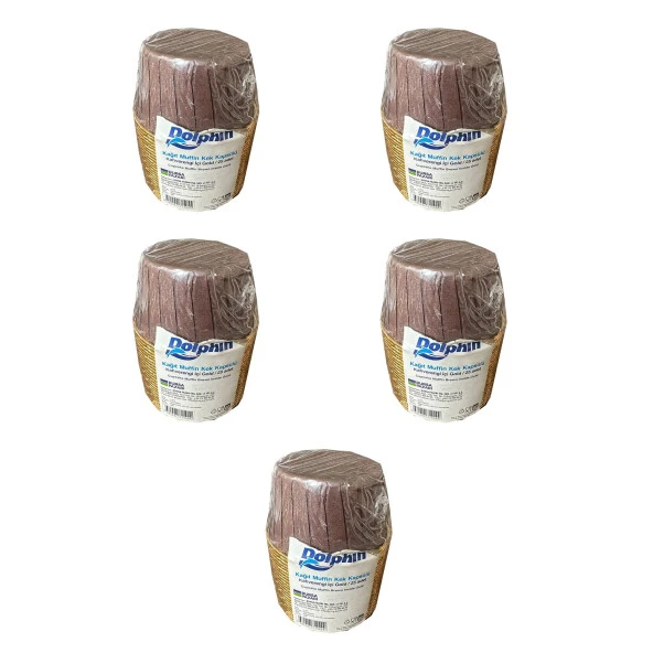 Dolphin Muffin Kağıt Karton Altın Kahve Cupcake Kek Kalıbı Kapsülü Kabı - 25 Adetlik 5 Paket ürün görseli 1